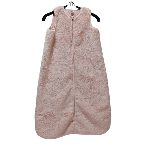 Nordstrom Pink Plush Faux Fur Sleep Sack Infant Baby 6-18 Months Soft Cozy Warm - Picture 1 of 7